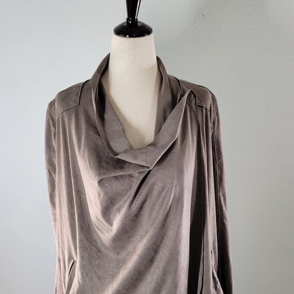 Blank NYC waterfall wrap suede coat Sz XS - Picture 2 of 8